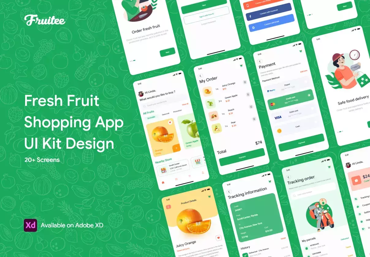 Fruitee - Fresh Fruit Shopping App UI Kit