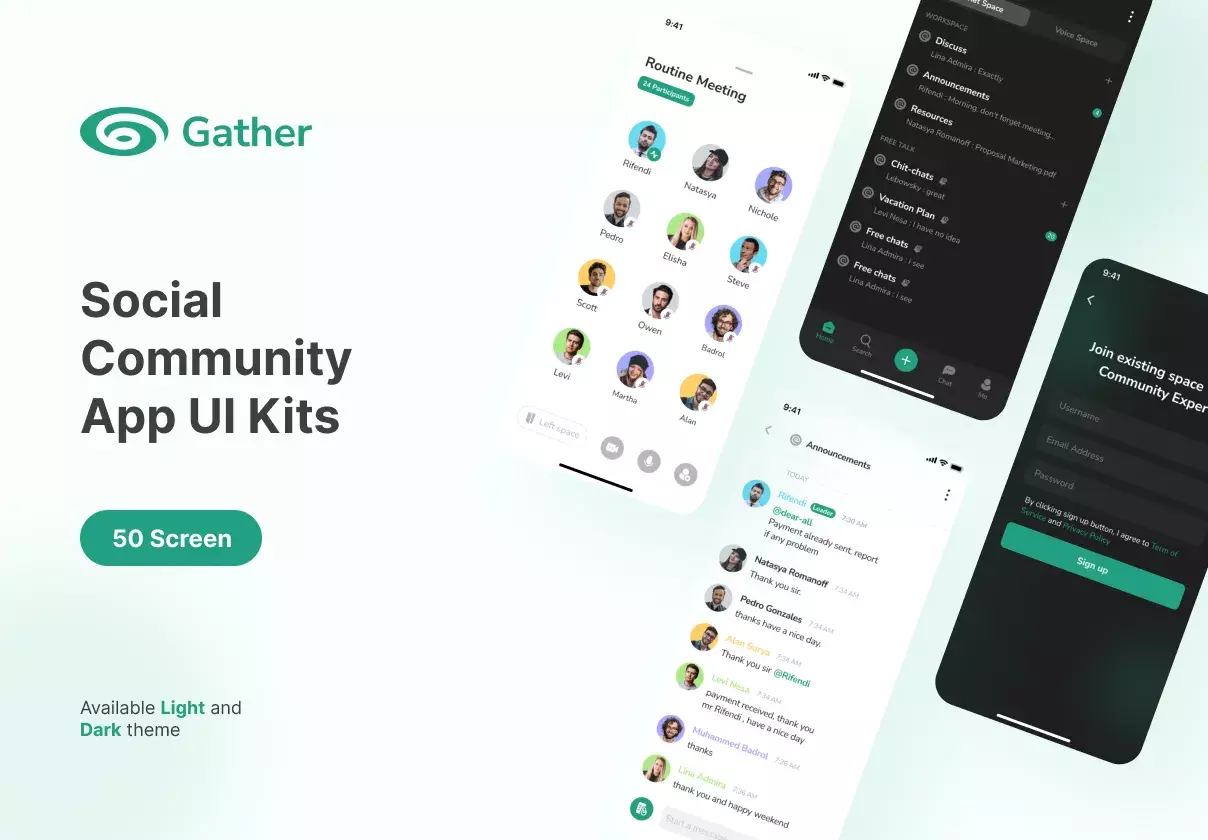 Gatherspace - community app ui kit