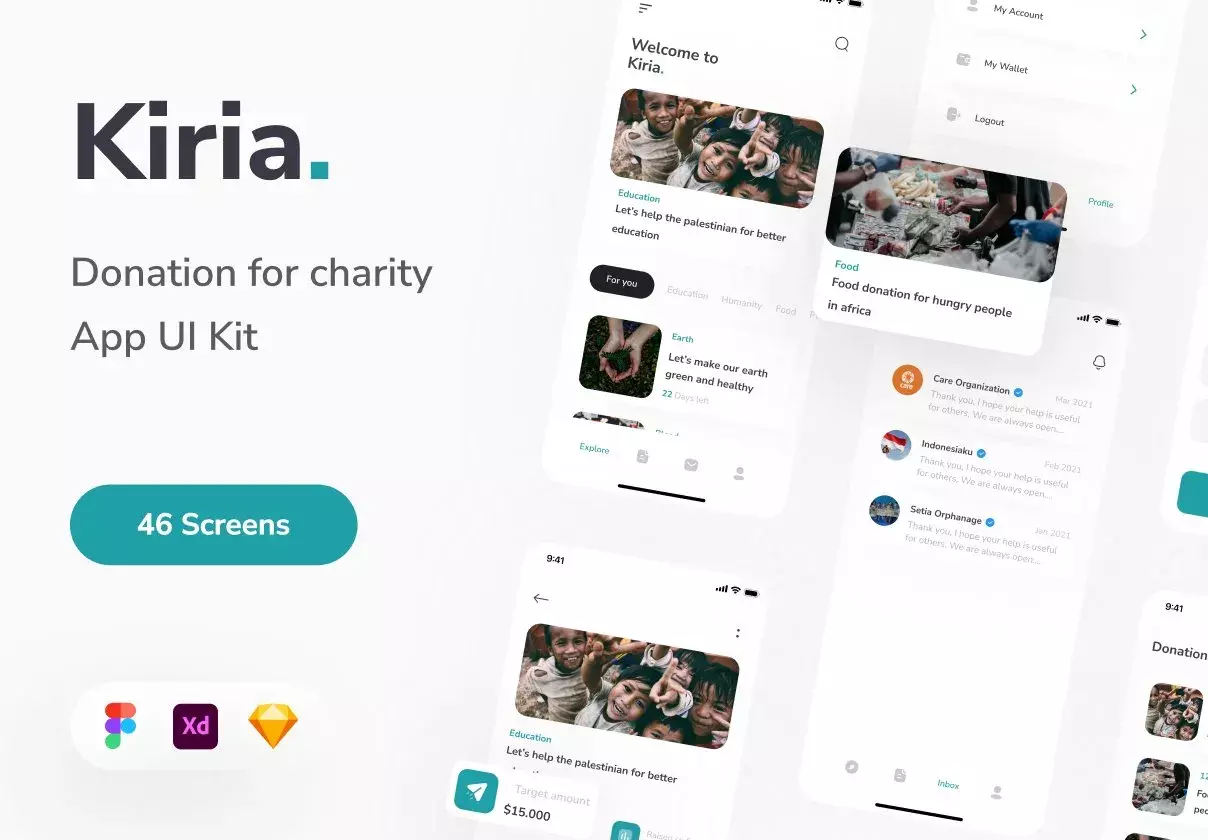 Kiria Mobile App Ui Kit with High Quality Screen