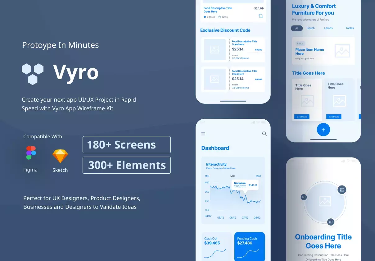 Vyro App Wireframe Kit