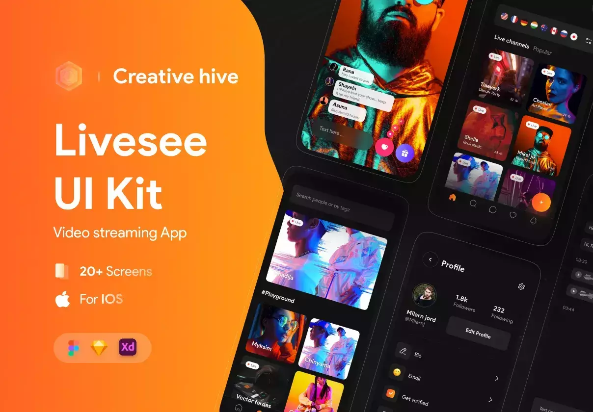 Live video Streaming App UI Kit