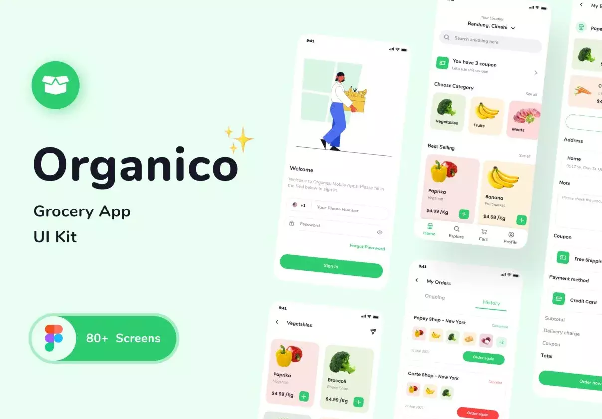 Organico Grocery App UI KIT