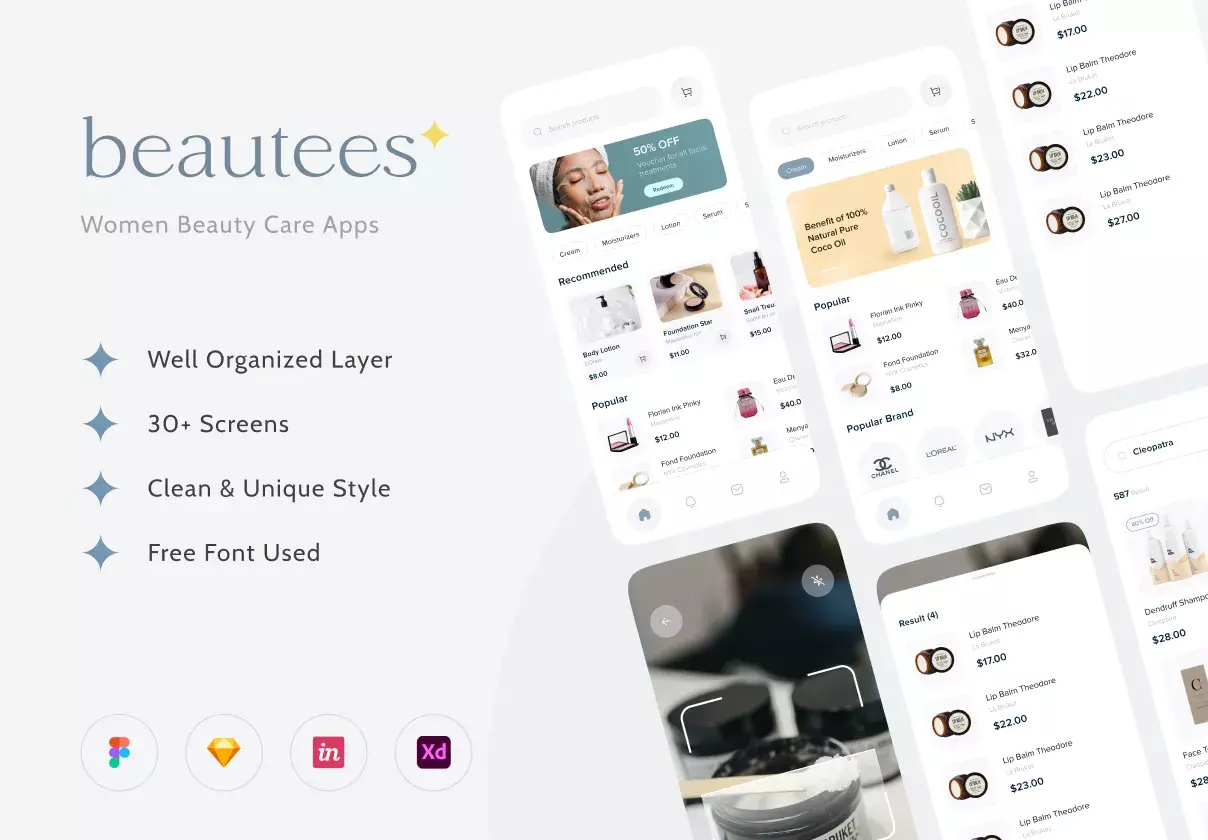 Beatuees - Women beauty cares marketplace UI KIT