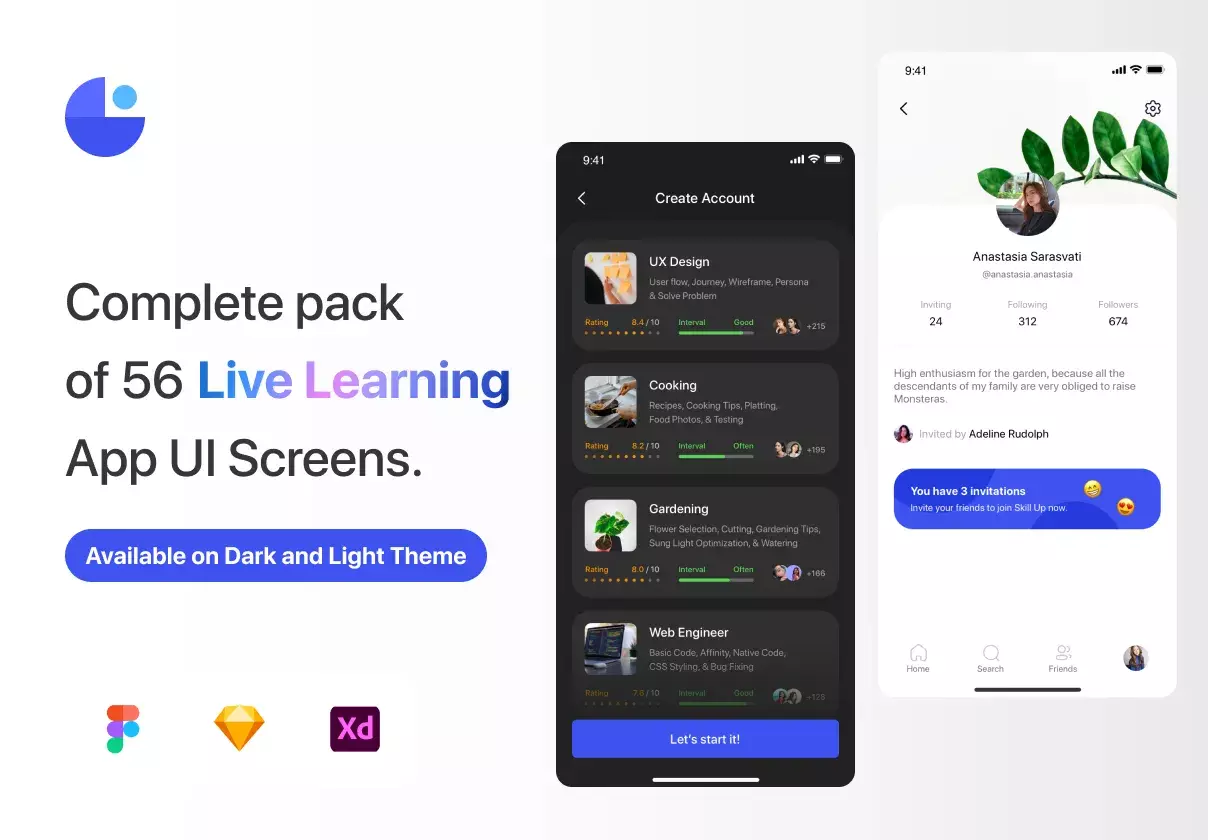 Skill Up - Live Learning  App UI Kit