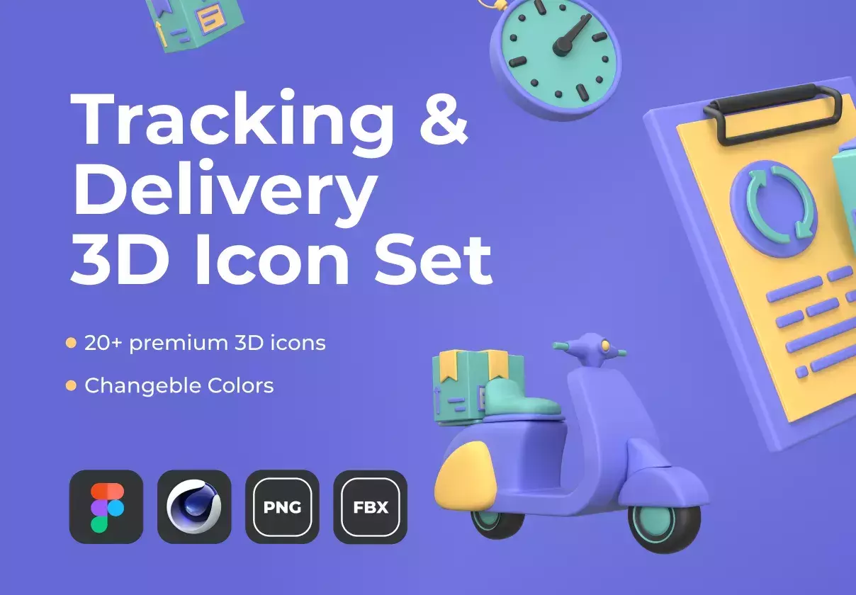 Tracking & Delivery 3D Icon Set