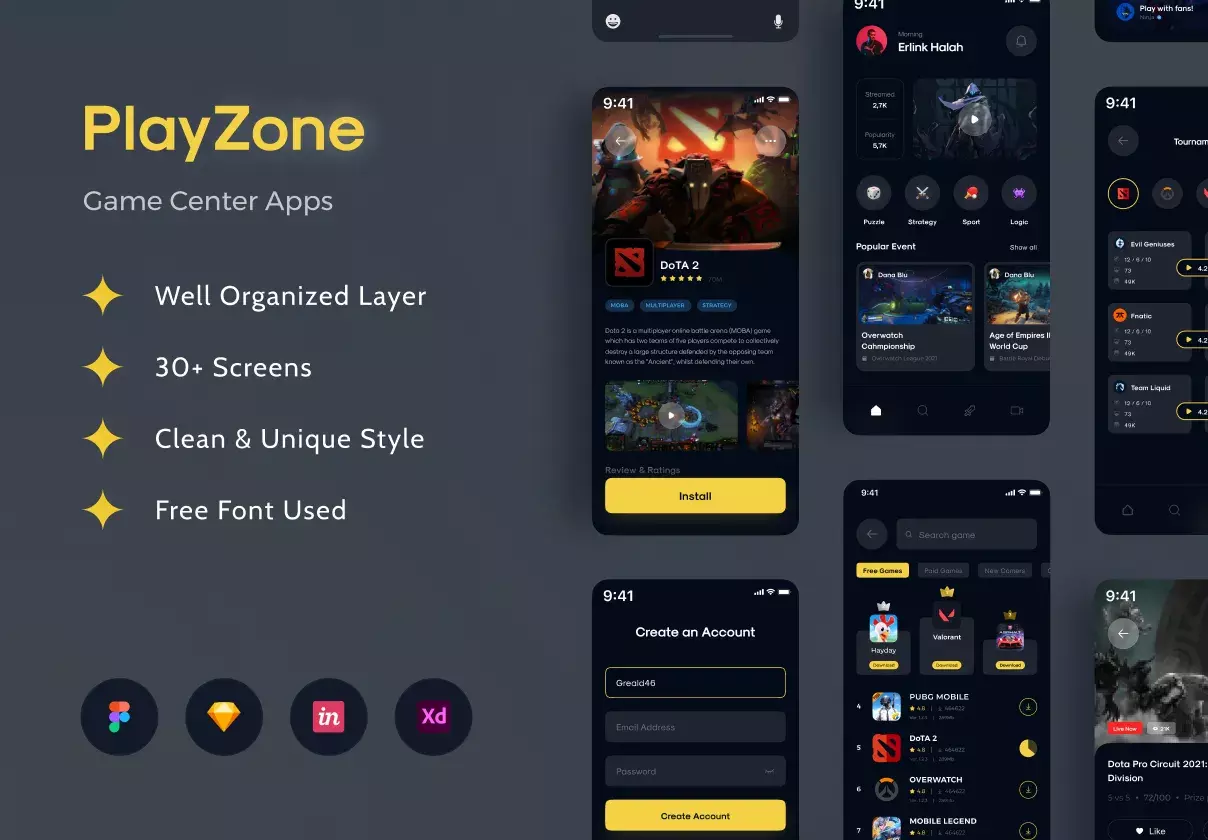 PlayZone - Game Center Apps UI KIT