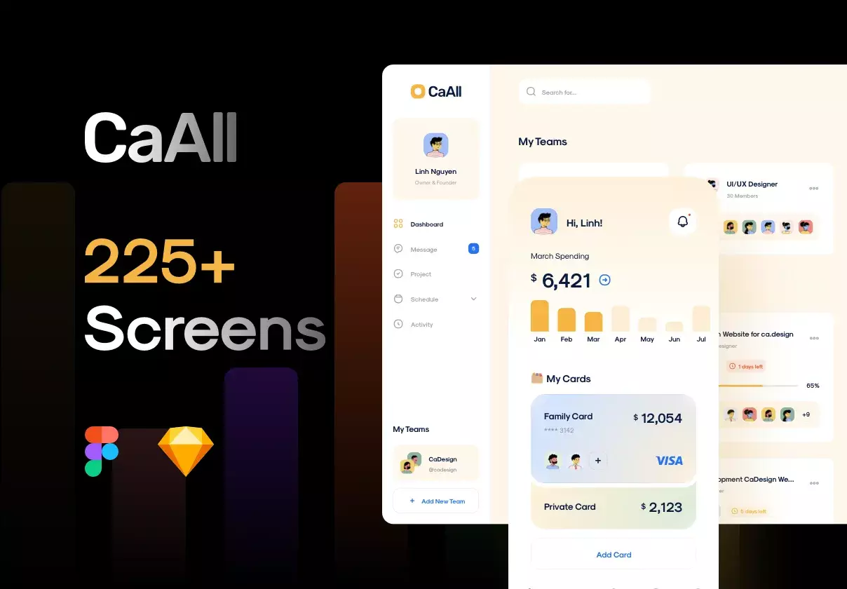 CaAll Dashboard & App UI Kit