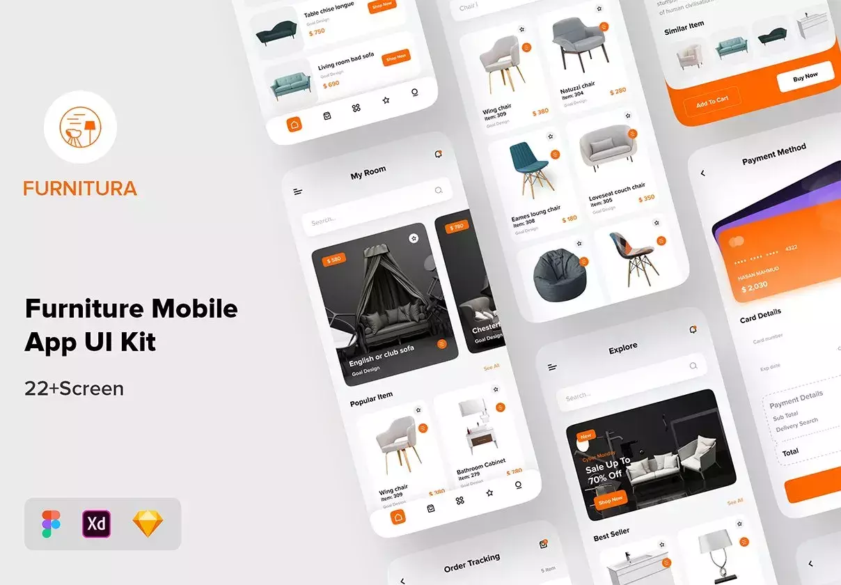 FURNITURA - Furniture Mobile App UI Kit