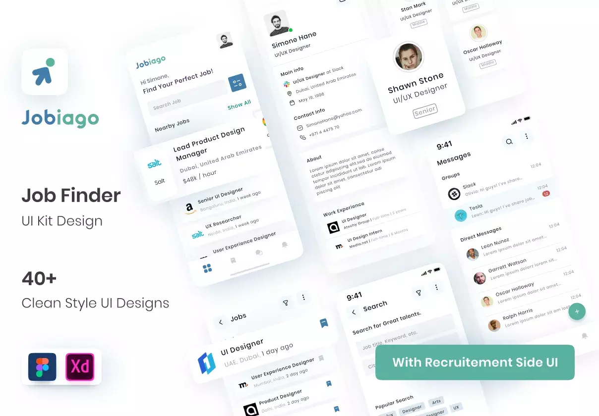 Jobiago - Premium Job Finder App UI Kit