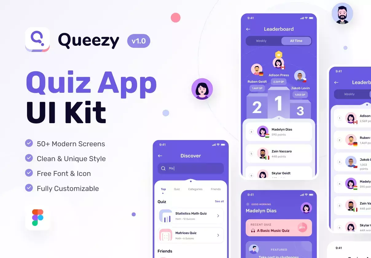 Queezy - Quiz App UI Kit