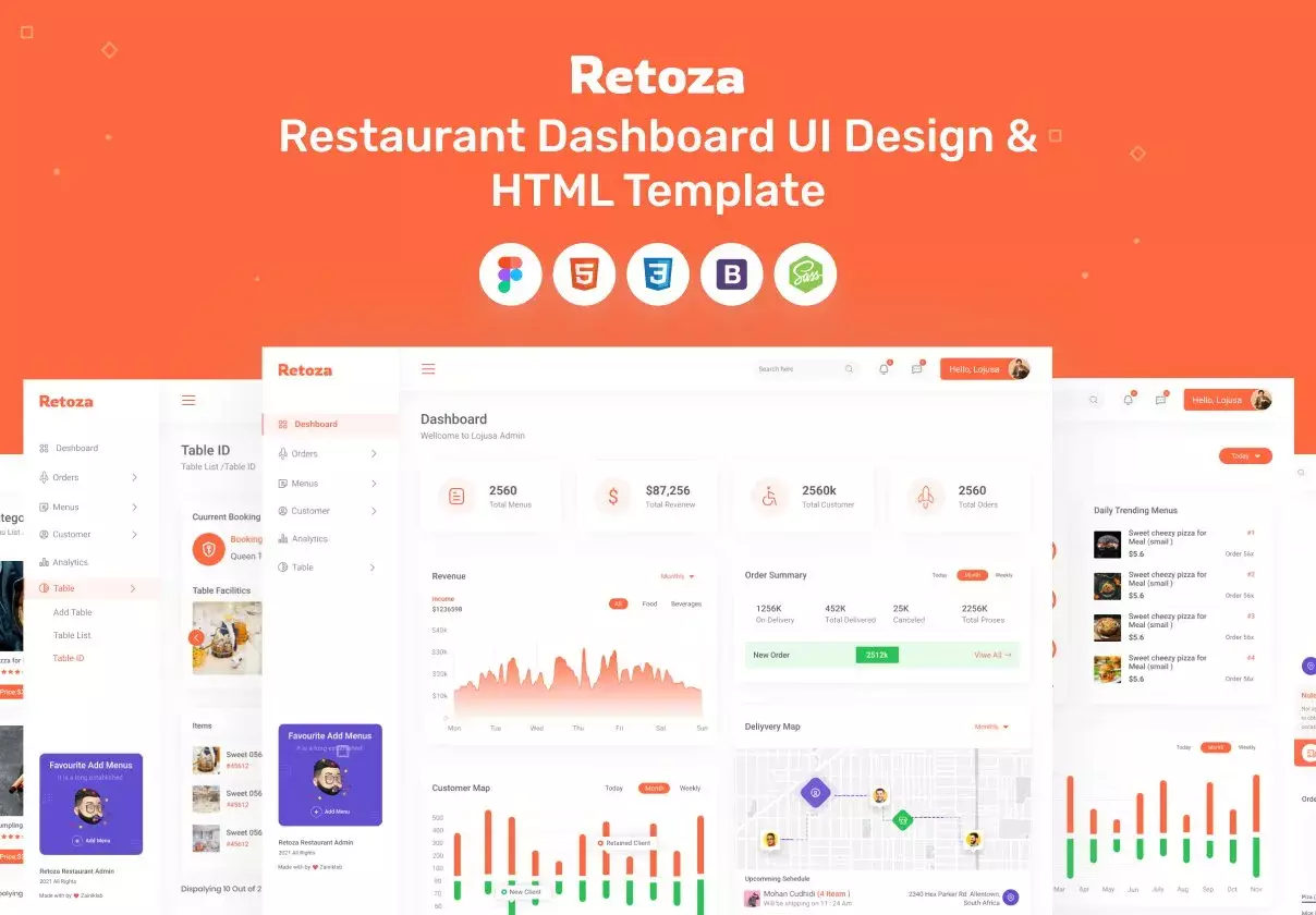 Retoza - Restaurant Dashboard (Design + Code)