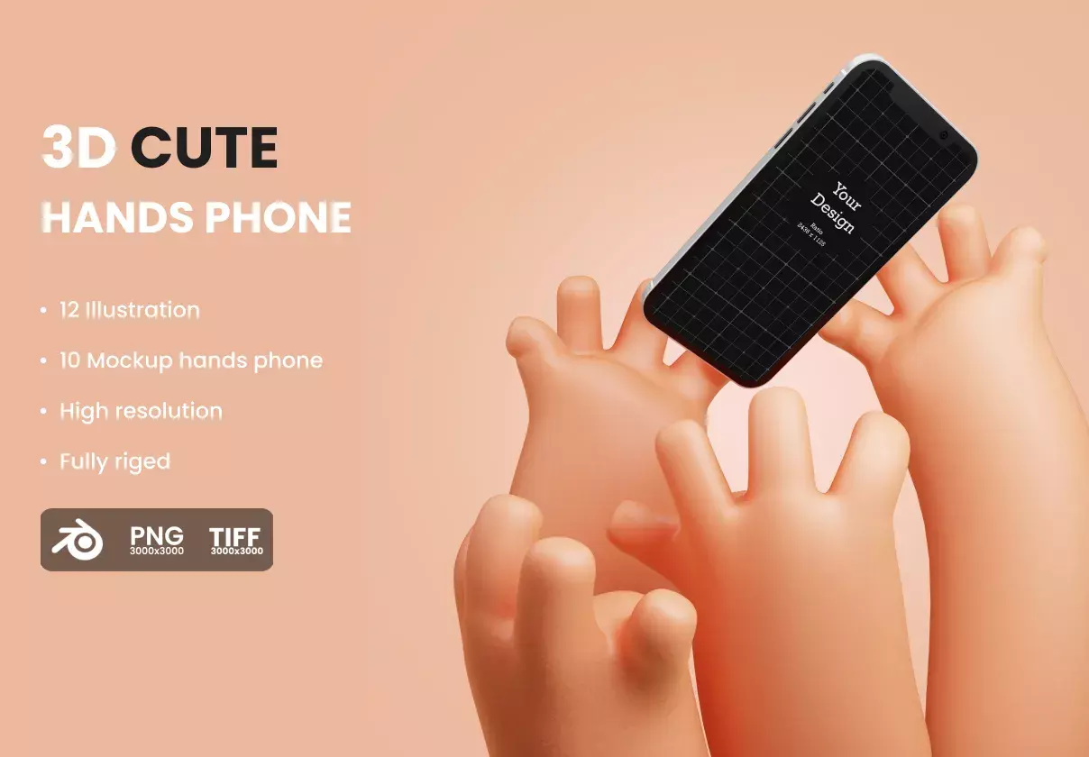 Hand phone mockup illustration