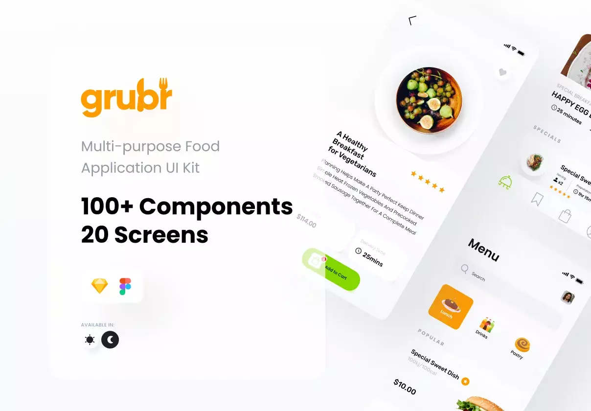 Grubr Food Card UI Kit