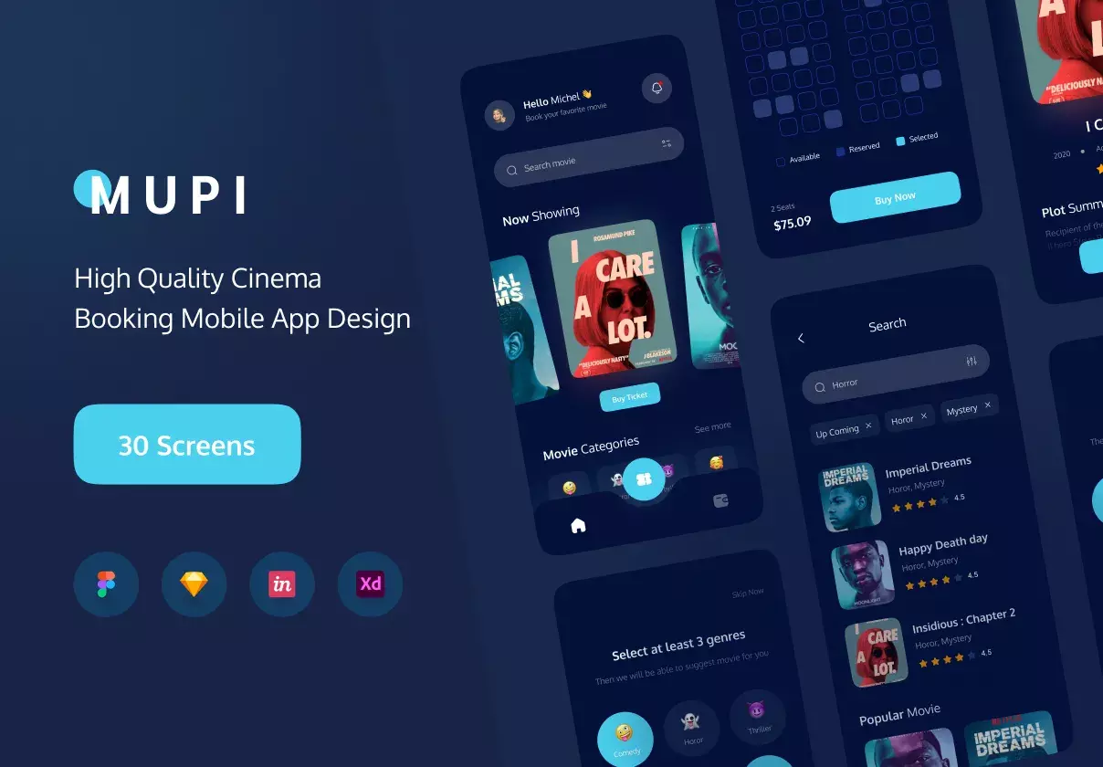 MUPI - Cinema Booking UI KIT