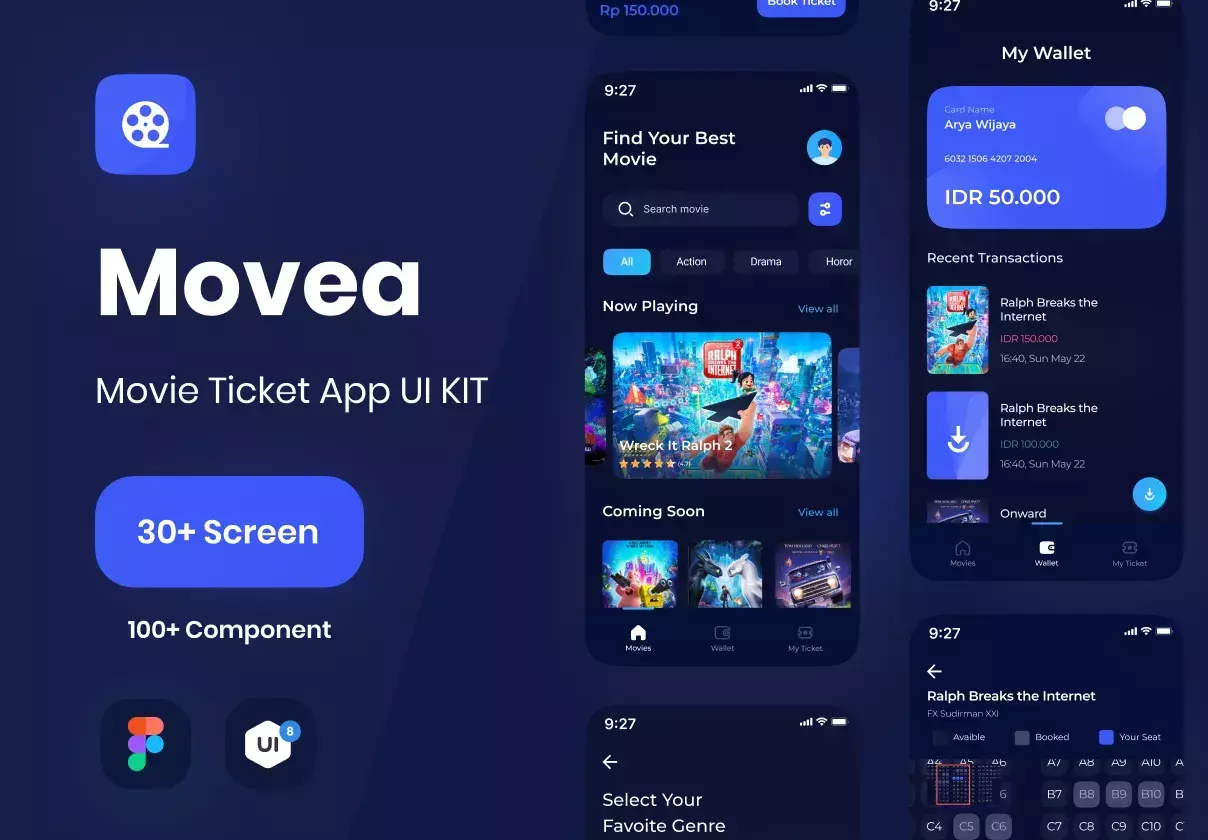 Movea - Movie Ticket App UI Kit