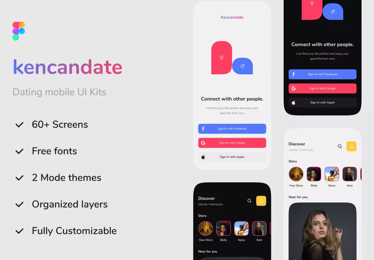 Kencandate - Dating mobile apps UI Kits for Iphone X