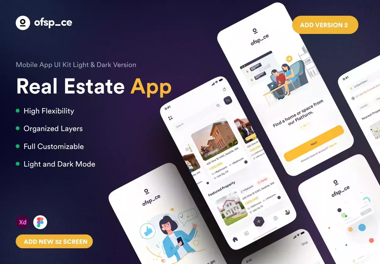 Minimo | Real Estate App UI Kit (updated)