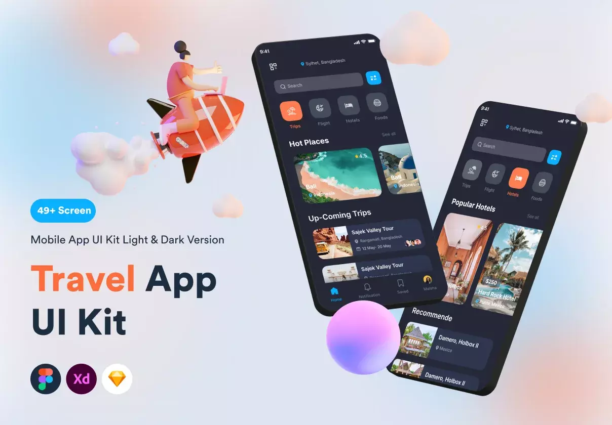 Travel App UI Kit ✈️