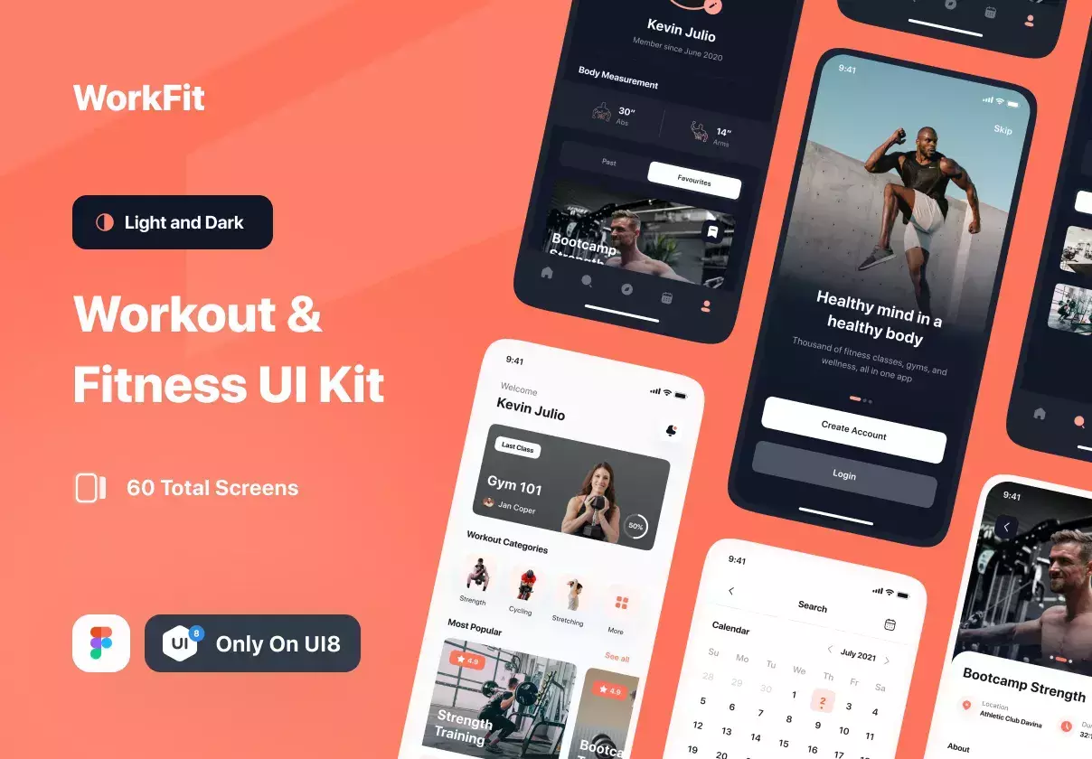 Workfit - Workout & Fitness UI Kit