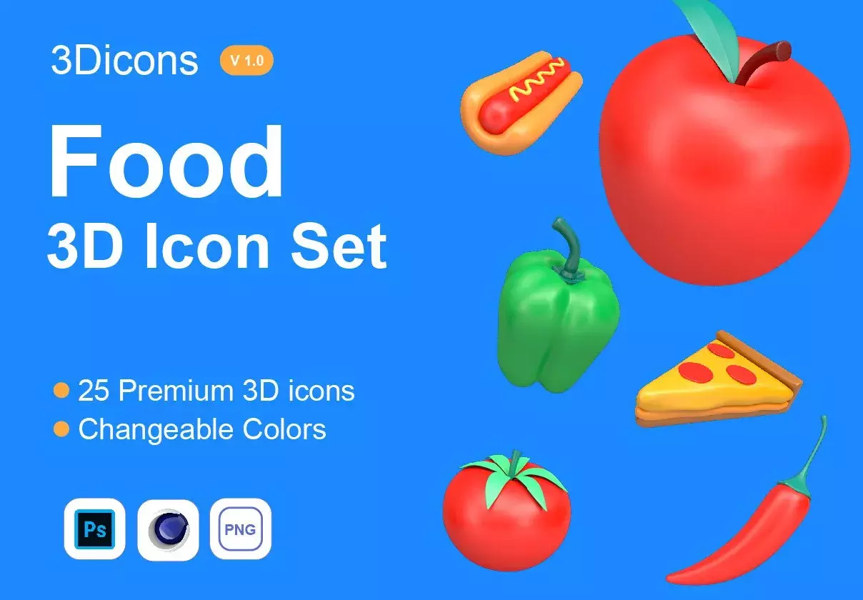 Food 3D Icons set