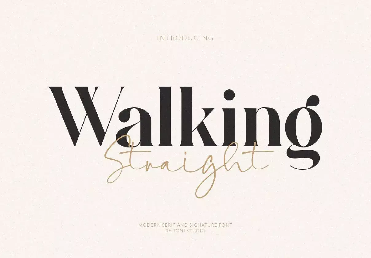 walking Straight_font duo_serif and signature typeface