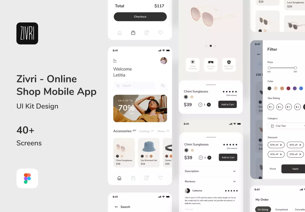 Zivri - Online Shop Mobile App UI Kit