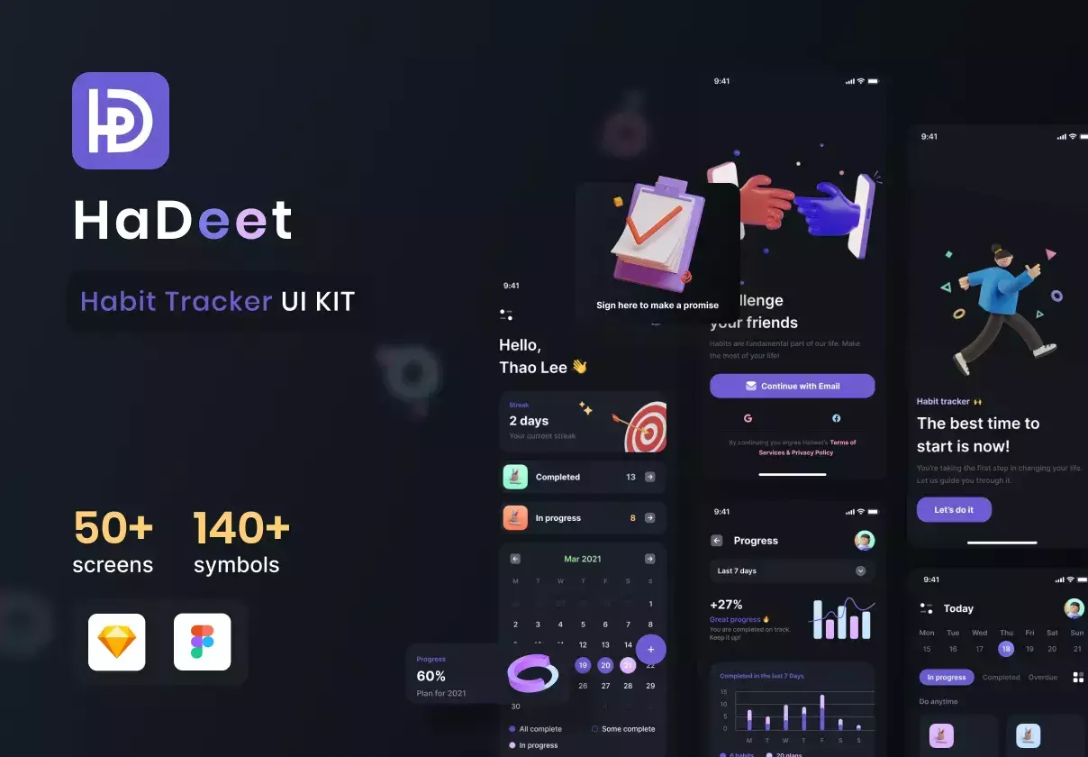 HaDeet - Habit Tracker UI Kit