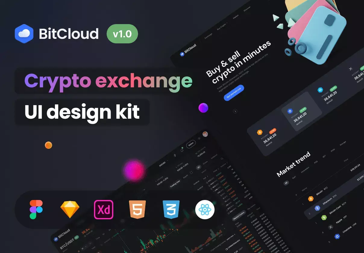 Epic crypto exchange UI design kit