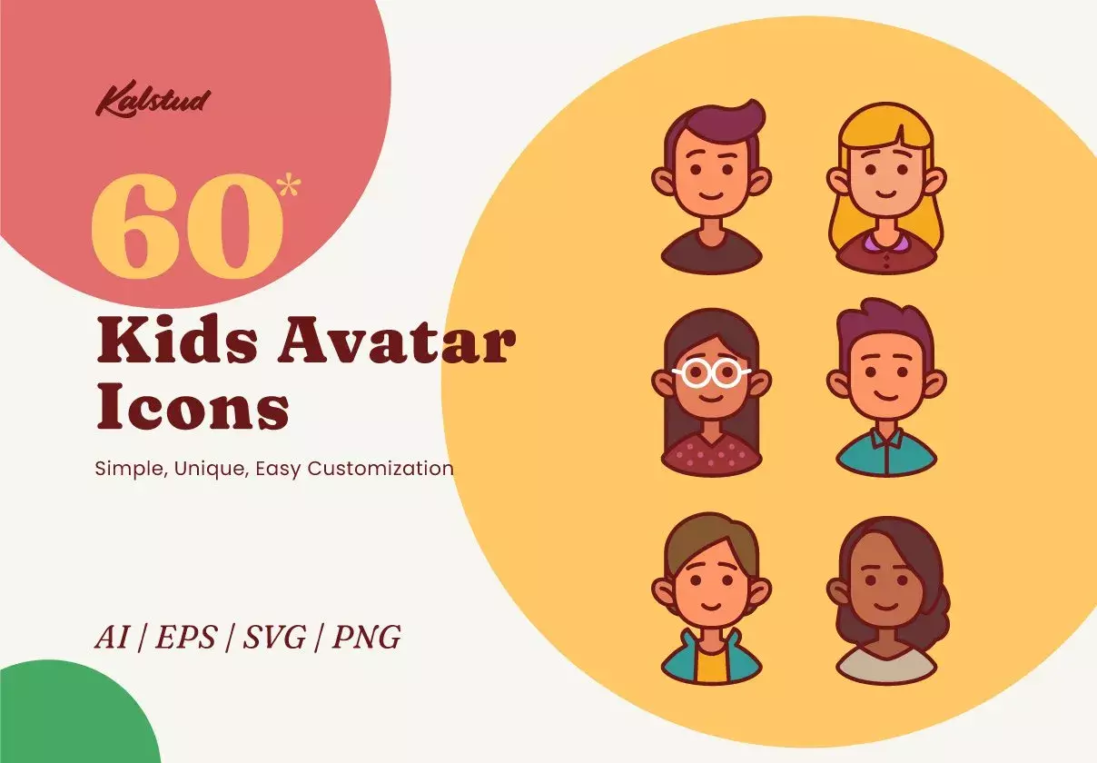 60 Kids Avatar Icons