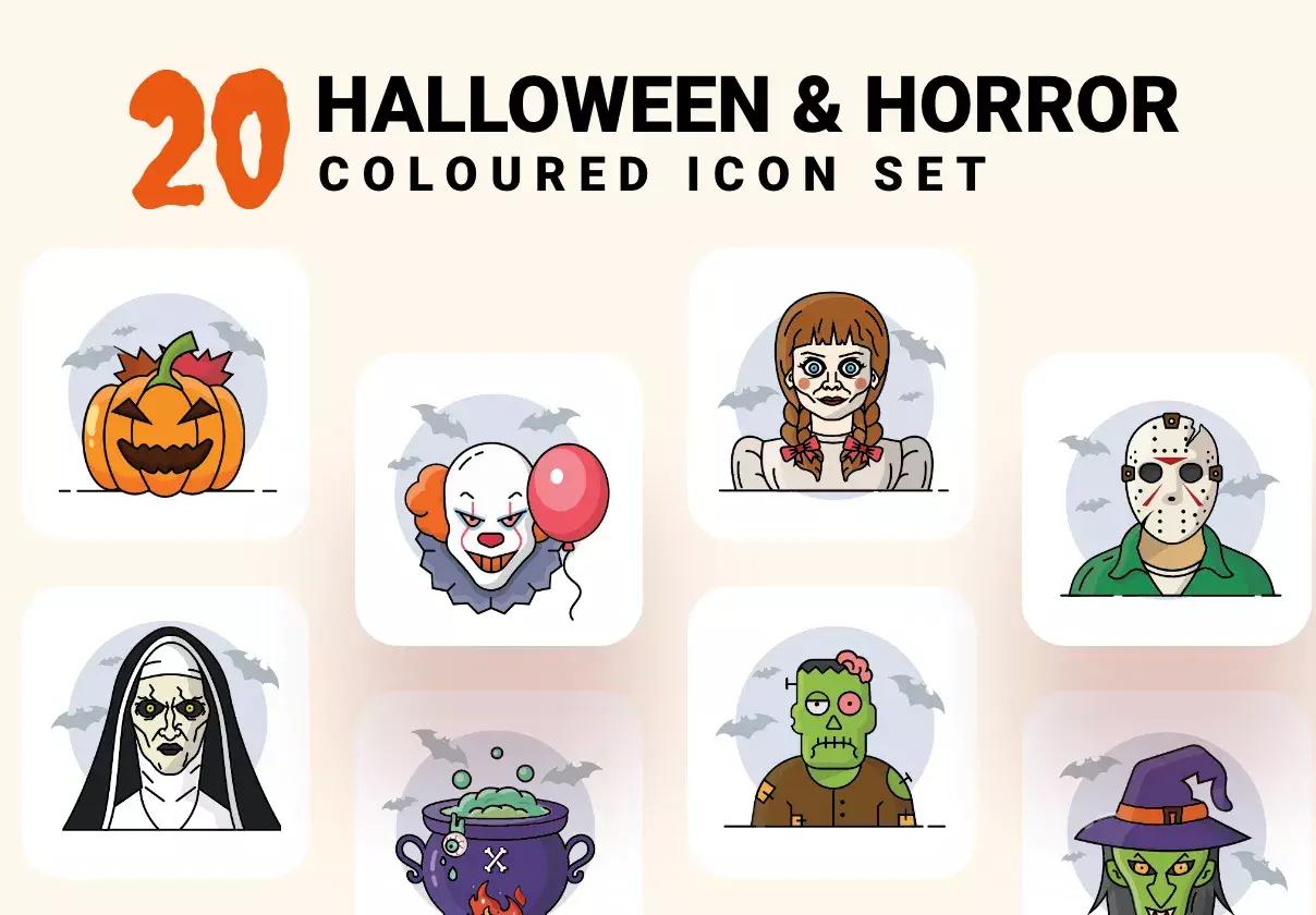 Halloween & Horror Character Icon Set