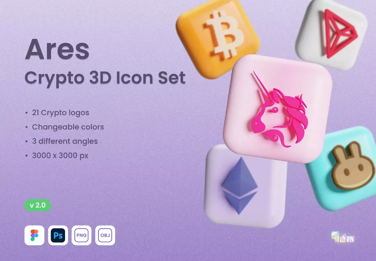 Ares Vol. 2 | Crypto 3D Icon Set