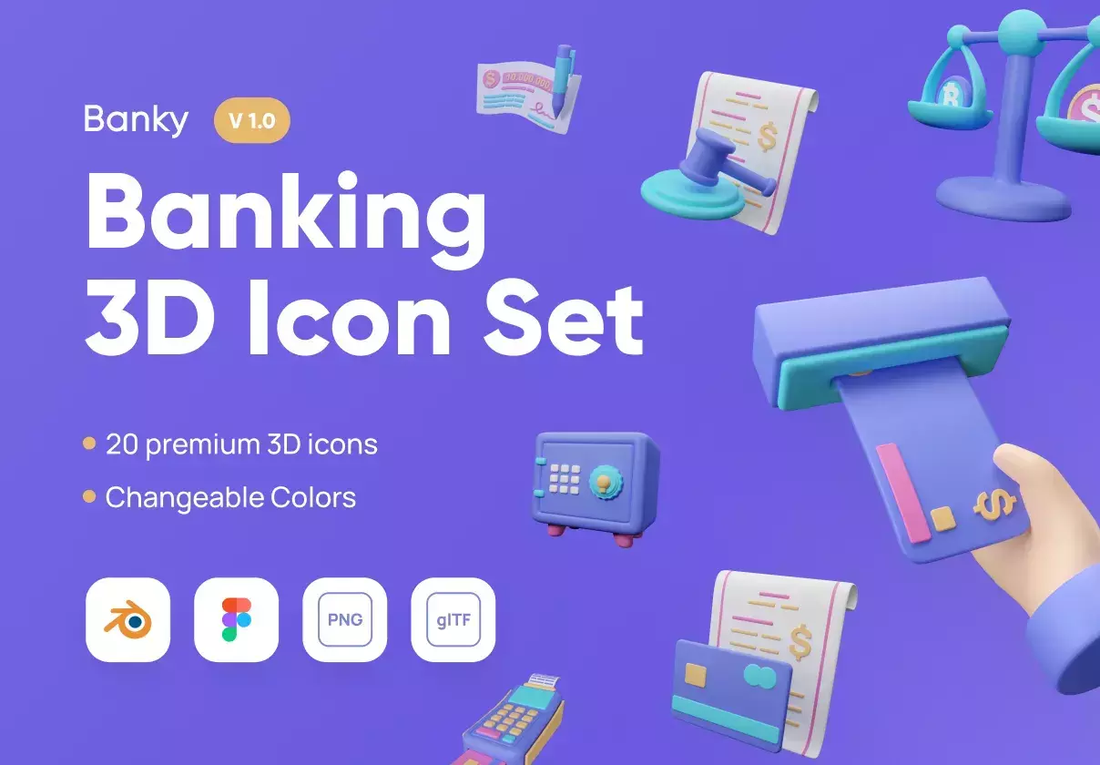 Banky - Banking 3D Icon Set