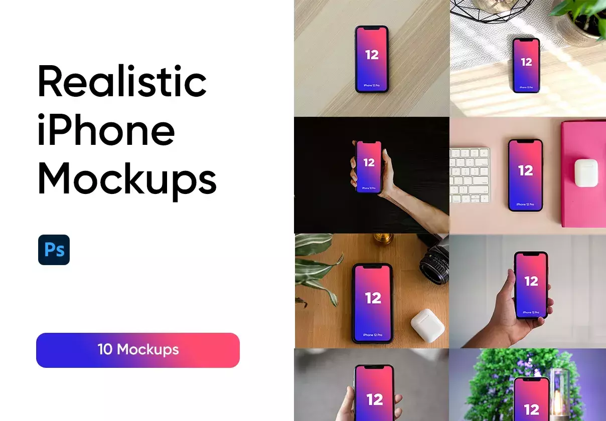 iPhone 12 Realistic Mockups