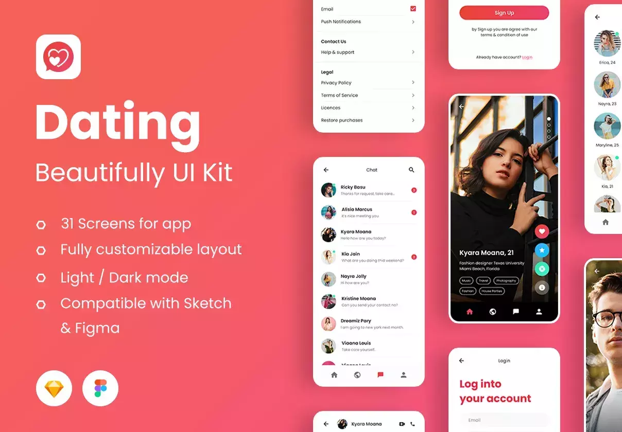 Dating Mobile App UI Kit