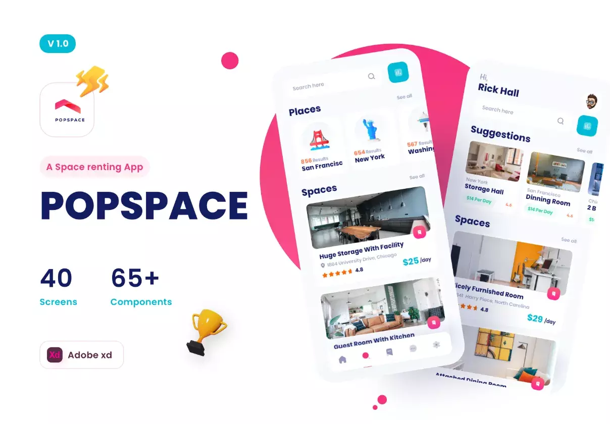 Popspace A space renting app