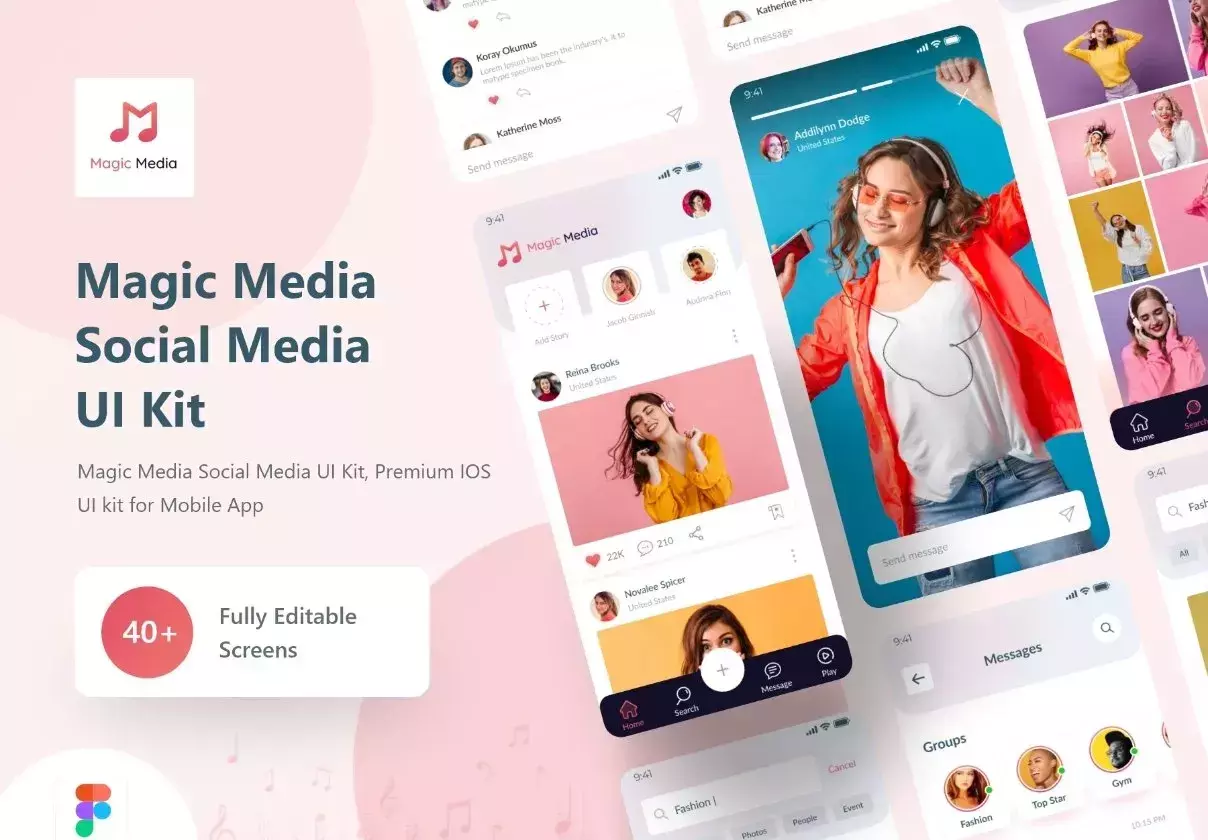 Magic Media Social Media UI Kit