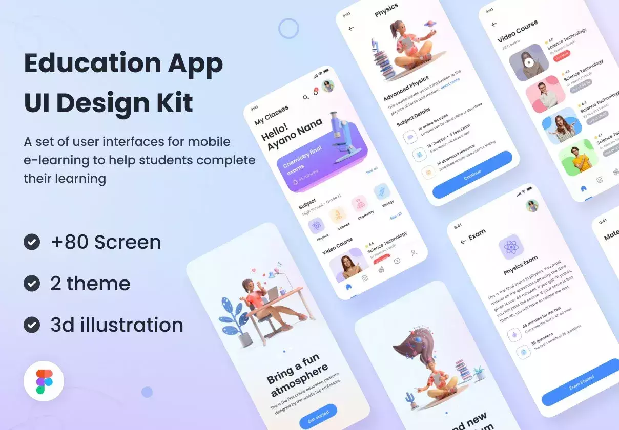 Education App UI Design Kit