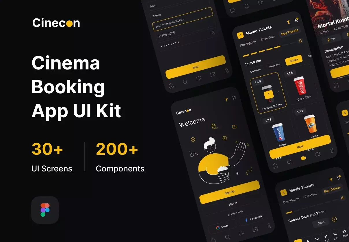 Cinecon - Cinema Booking App UI Kit