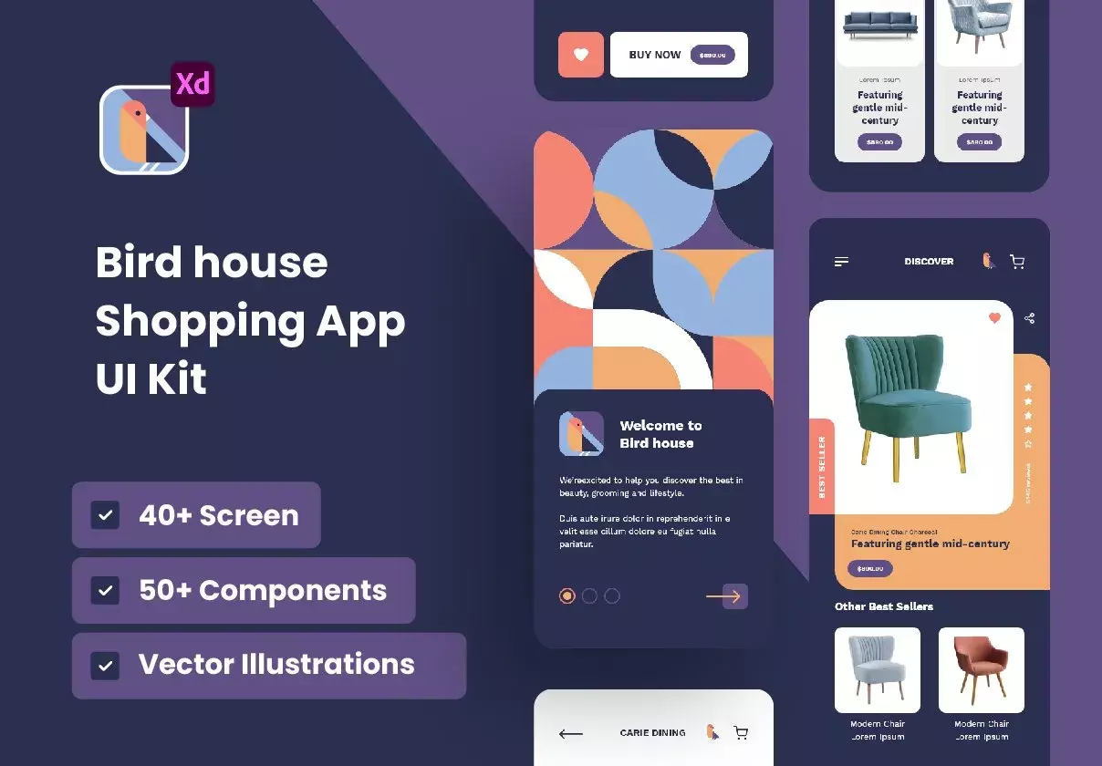 Mobile Shopping Application UI Kit - BirdHouse