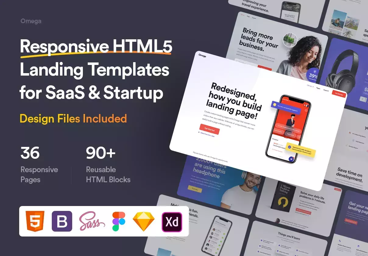 Production Ready HTML5 Bootstrap Landing Templates for SaaS, Services, Software, Agency & App