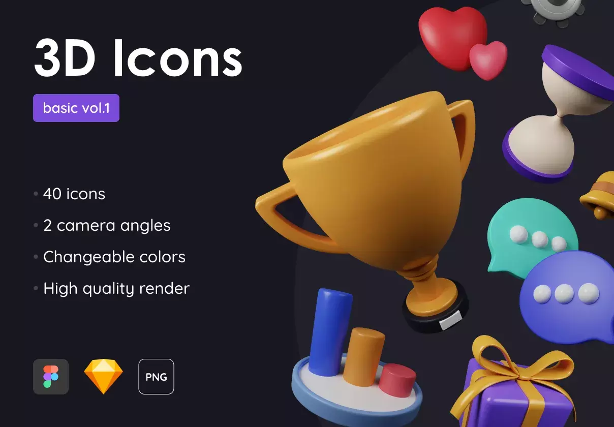 Basic Pack - Customizable 3D Icons