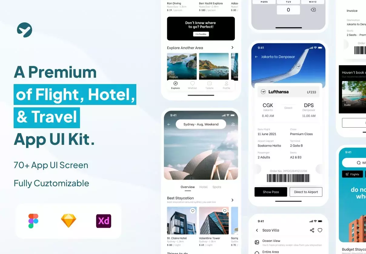 Kitavel - Premium Flight, Hotel & Travel App UI Kit