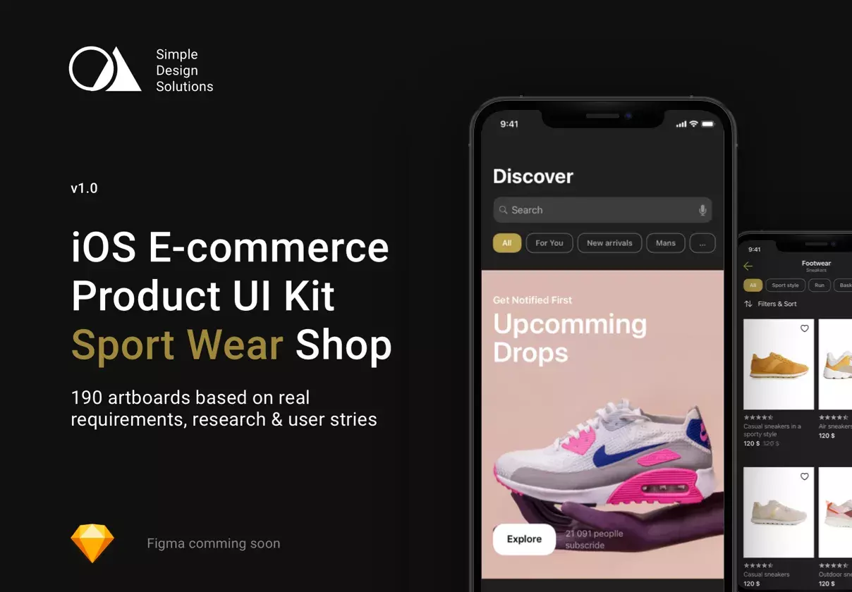 iOS E-commerce Product UI Kit — Sport Wear Shop