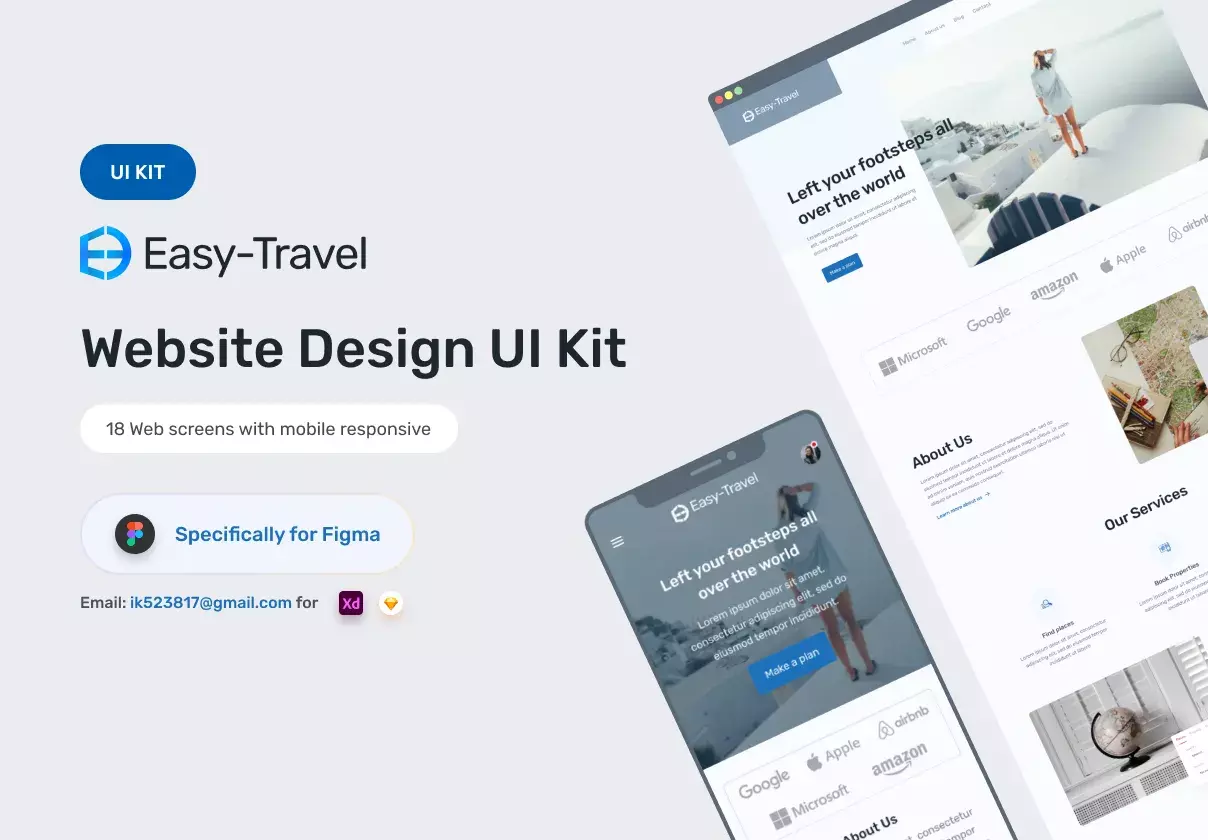 Easy-Travel Website UI Kit