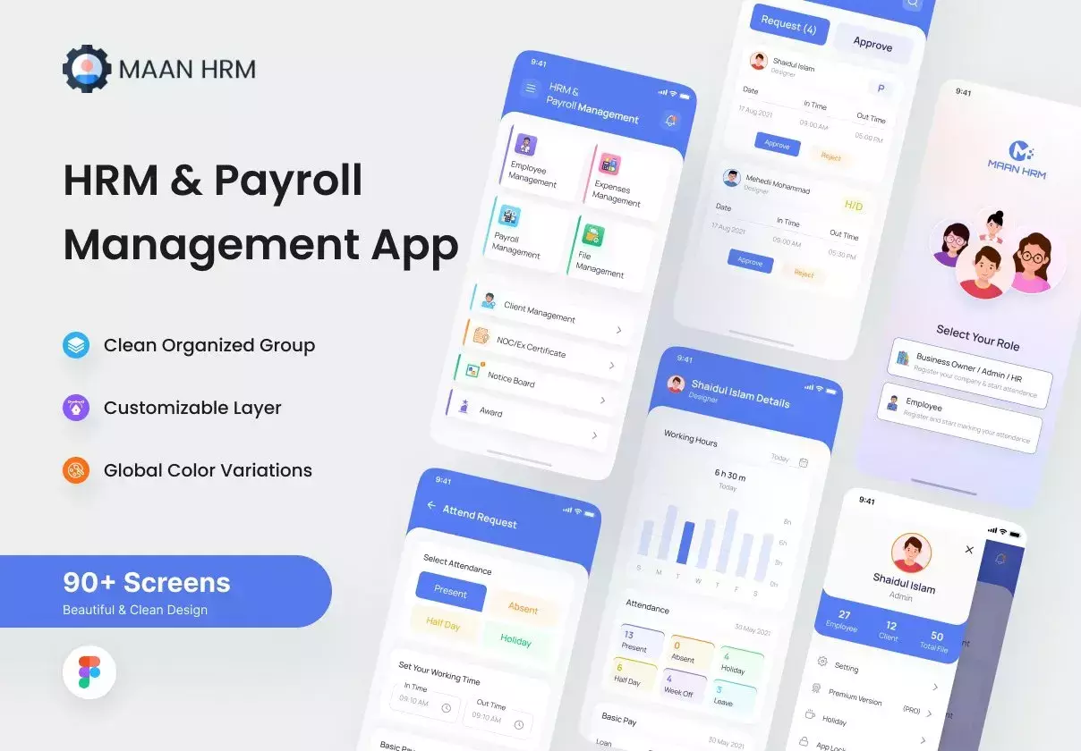 Maan HRM- HRM & Payroll Management App UI