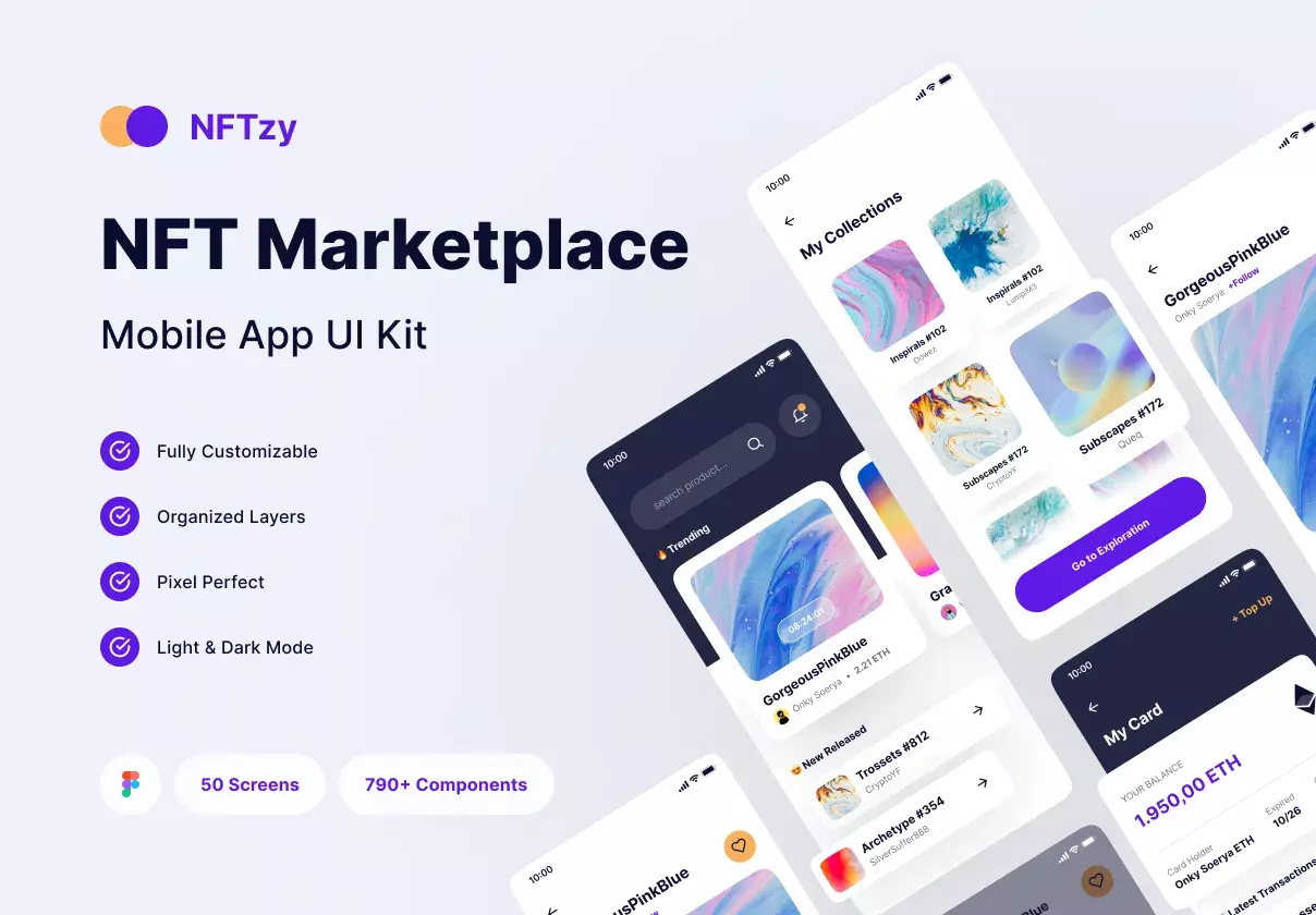 NFTzy - NFT Marketplace Mobile App UI Kit