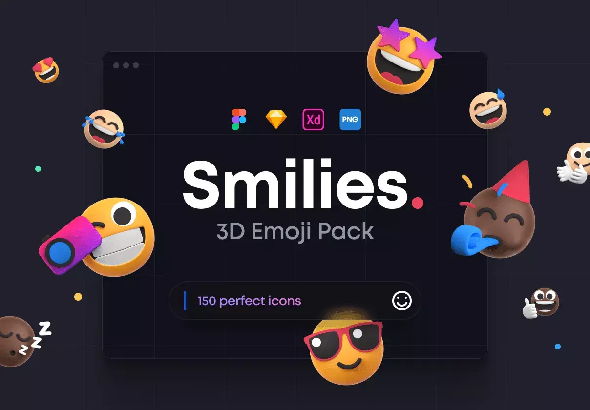 150 colorful and cute 3D icons