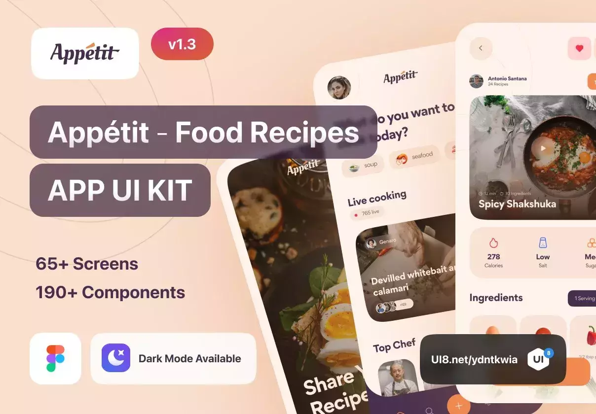 Food Recipes App UI Kit