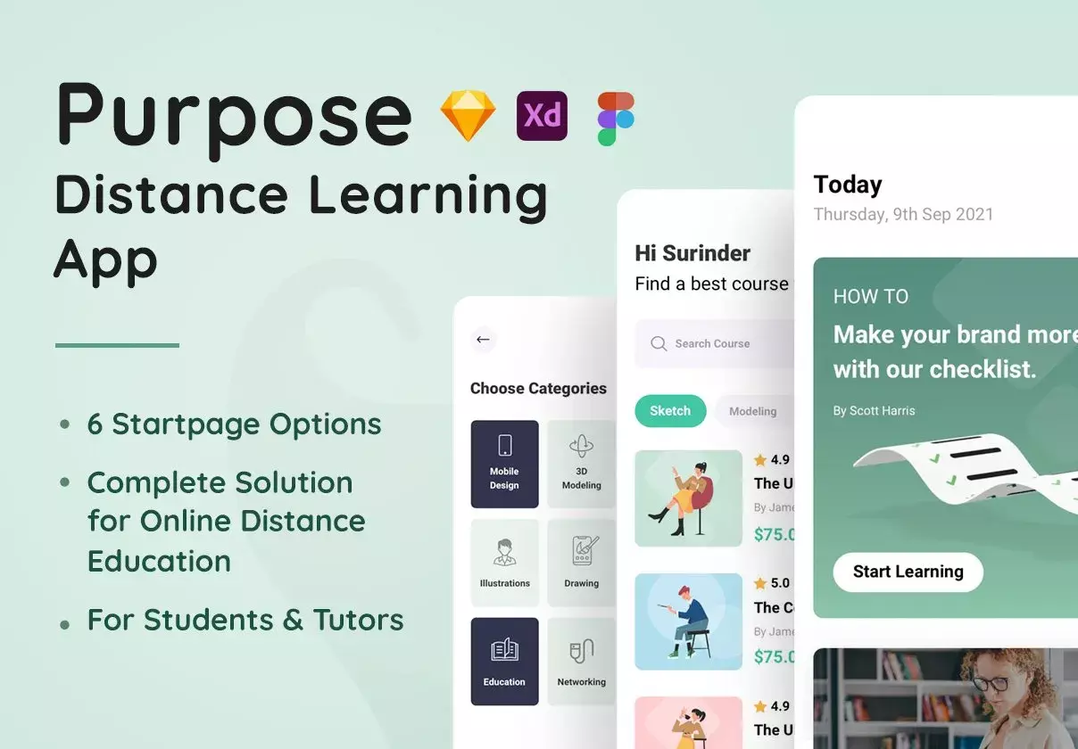 Purpose - Distance Learning App Template