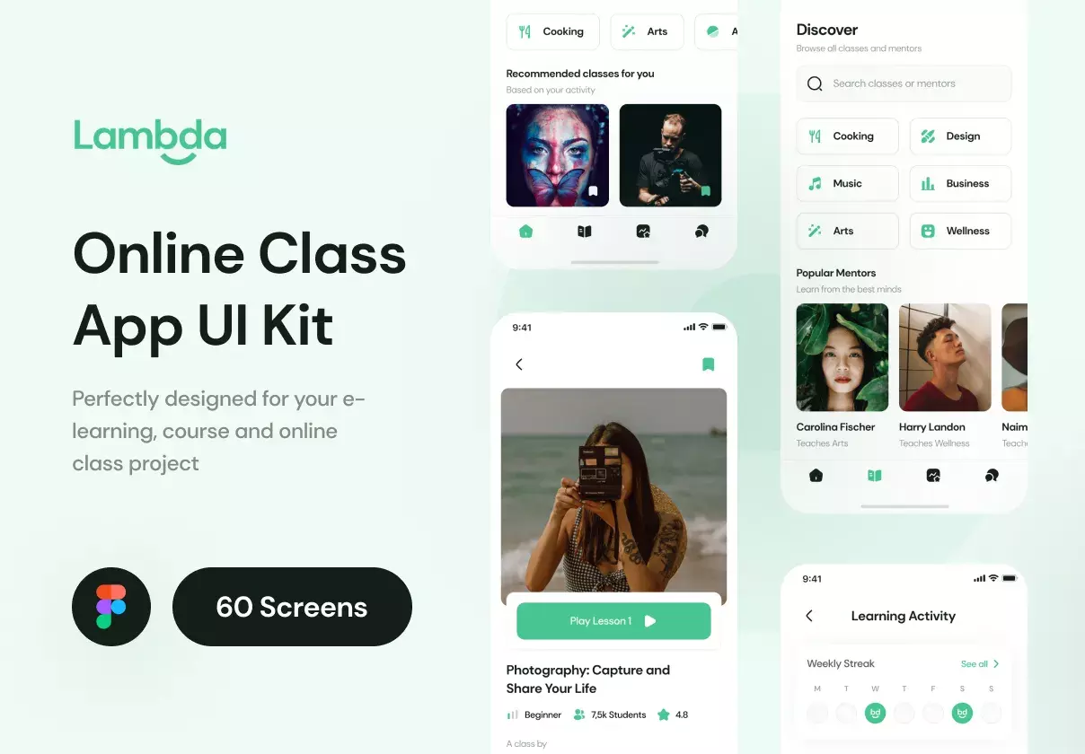 E-Learning & Online Class App UI Kit